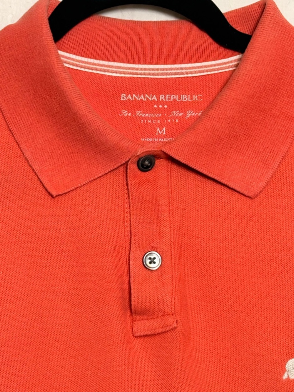 Banana Republic Men's Coral Orange Polo Shirt